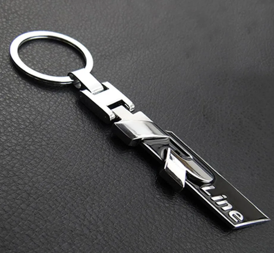 NOUVEAU ALLIAGE METAL Keyring Keychain Car Logo R Line Rline Rline For VW Polo Golf Jetta Passat CC R32 R36 Ring Ring Car Styling5078701
