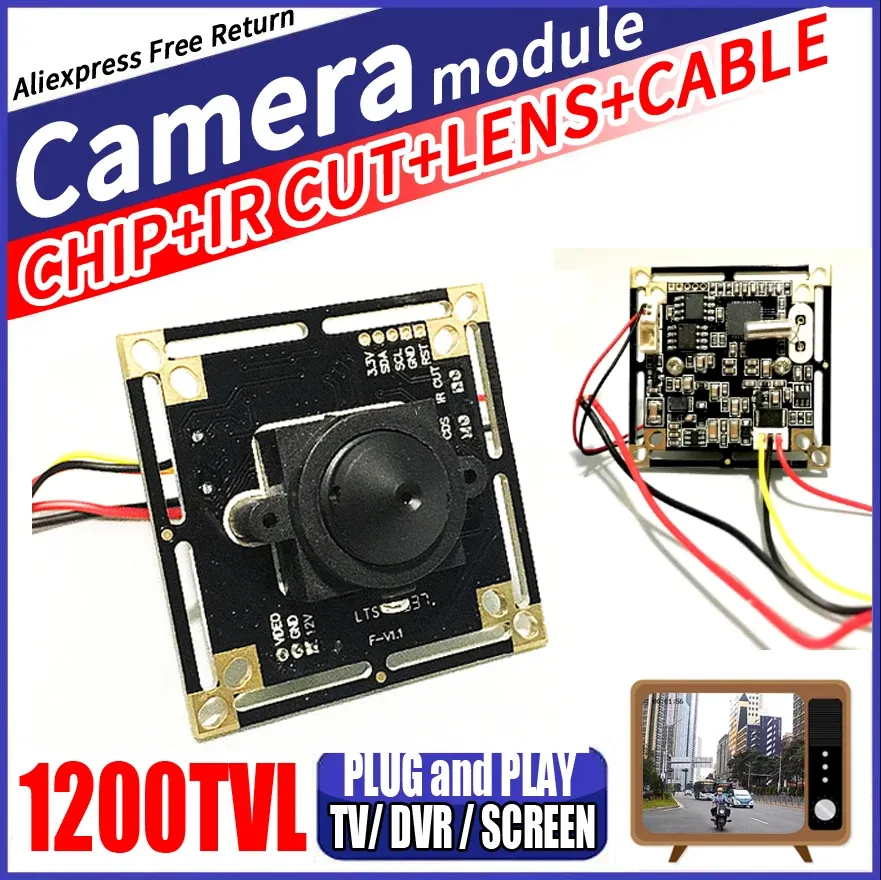 Intercom 3,7 -мм конус HD Color CMOS 1200TVL готовый монитор CCTV Mini HD Module Module DIY 960p AHDL Полный набор Ircut Cabit