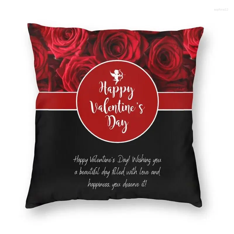 Pillow Fashion Happy Valentines Day Wishes Grüße Cover Home Decorative 3D Double Side Printed Rosen für Auto