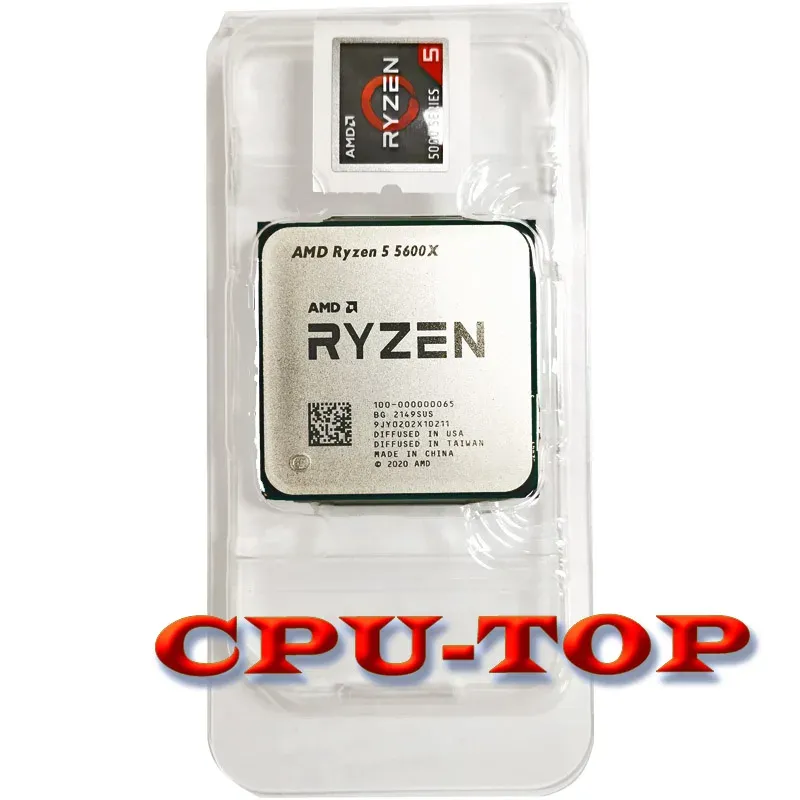 CPUS AMD Ryzen 5 5600X R5 5600X 3,7 GHz Sixcore Tweethread 65W CPU -processor L3 = 32m 100000000065 Socket AM4 NO FAN AMD RYZEN 5