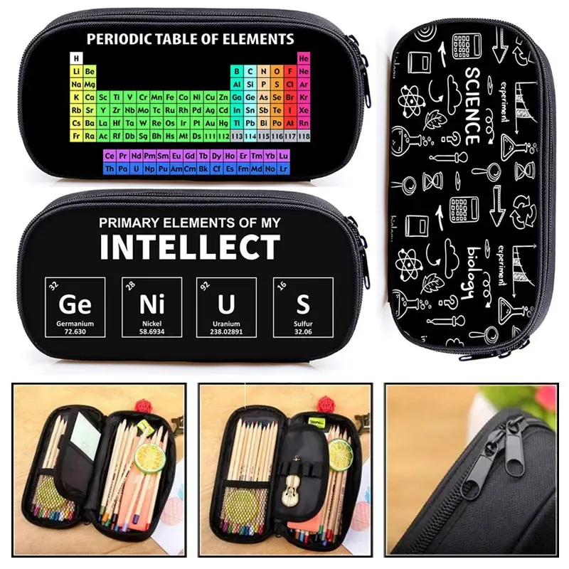 Creative Typo Pencil Bags With Periodic Table Of Elements Print Ideal ...