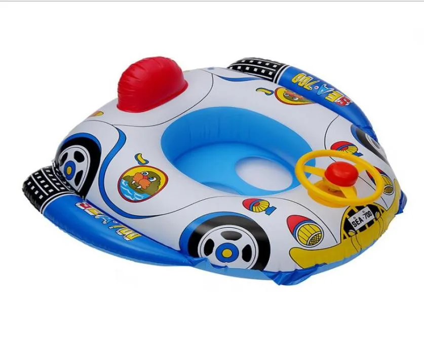 Cartoon Kinderen Zwemmen Cirkel verdikt PVC opblaasbare zitring voor zwemstuurwiel Trumpet Zwemboot opblaasbaar F8843539