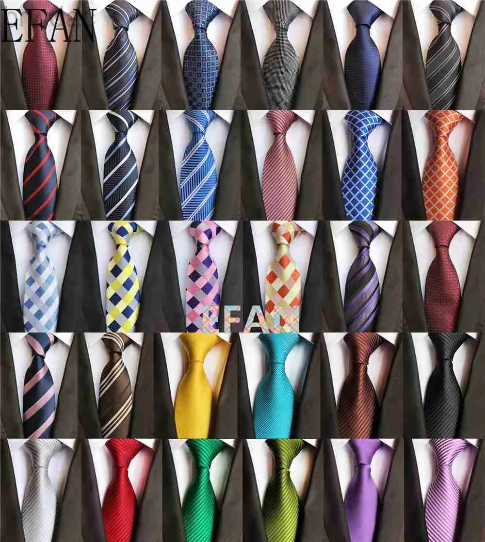 Nekbanden klassieke 8 cm banden voor man 100% zijden stropdas luxe gestreepte geruite cheques zakelijke nekbinding voor mannen pak cravat bruiloft feestjes 240407
