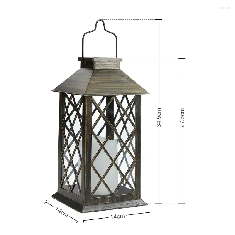 Stume da stoccaggio Luce a candela solare Carica impermeabile giardino esterno Ampicca lanterna