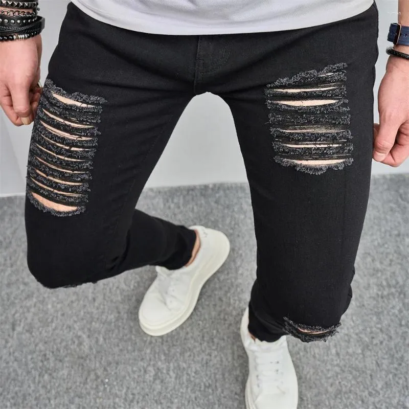 Jeans masculins High Street Elemy Men Slim Fit Small Small-Leg Trou