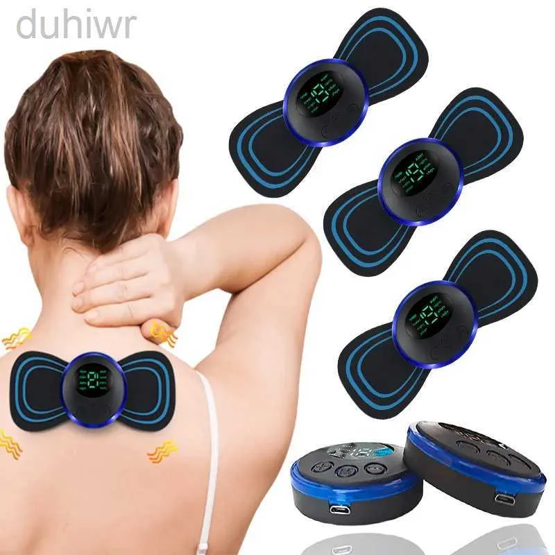Full Body Massager EMS Mini Neck Massager Electric Massage Patch For Muscle Pain Relief And Shoulder Relaxation Neck Stretcher With USB Charging 240407