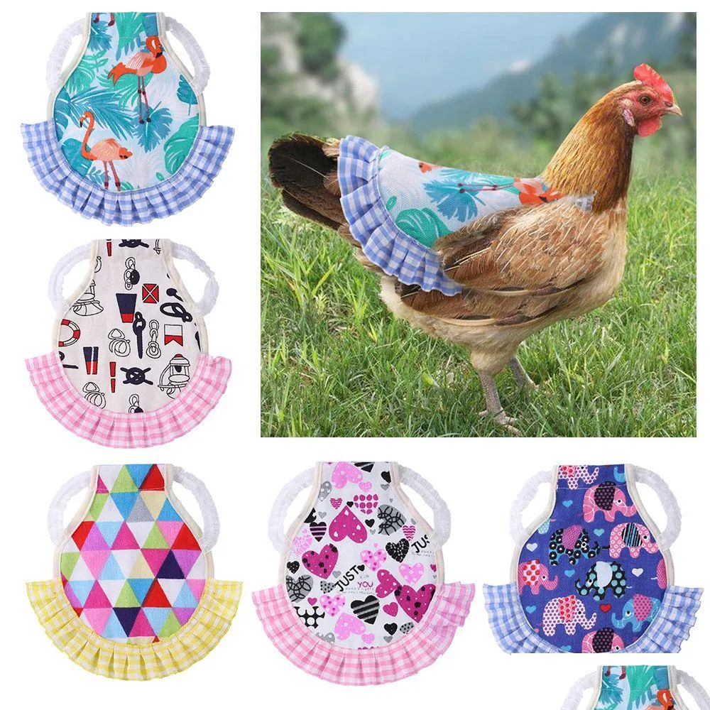 Altri animali domestici fornitura di pollo Feather Protector Rete Back Wing Calline protettivo Abito Assesto decorativo per grembiule con elastico St Dhmvb