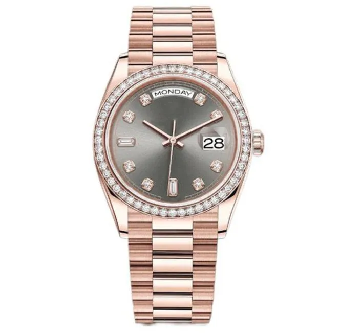 Achten Sie auf Frauen Diamond Uhren Klassiker 41 mm automatischer Doppelkalender 904L Edelstahl Roségold Armband Sapphire wasserdicht 5602808