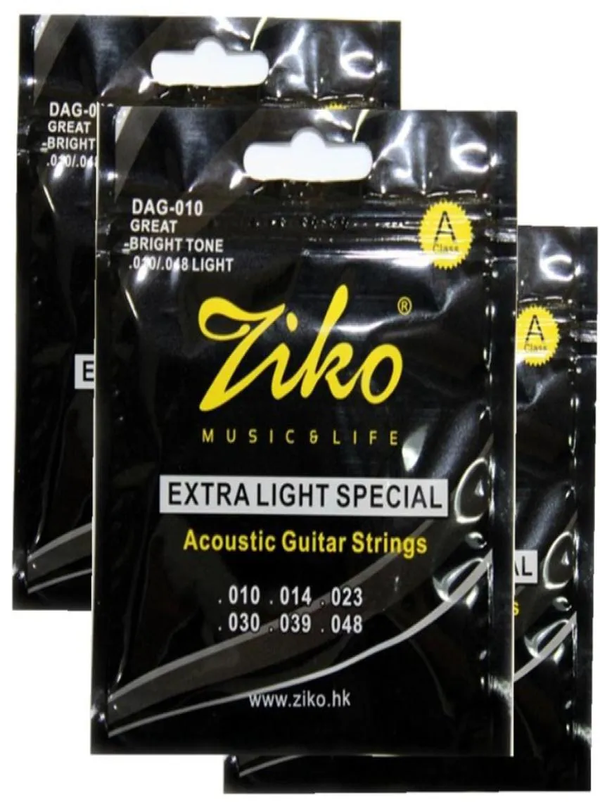 Ziko 010048 Strings de guitare acoustique DAG010 Guitar Parts Instruments de musique accessoires de guitare 3SETS2256339