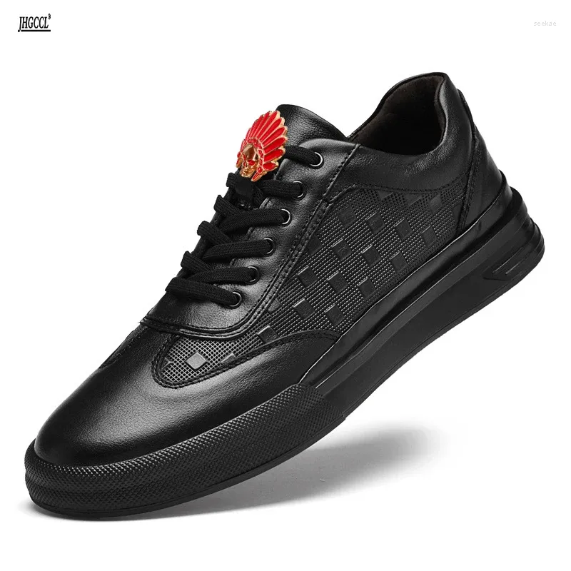 Casual Shoes Luxury Men's Cowhide Breathable Board Young White Sports