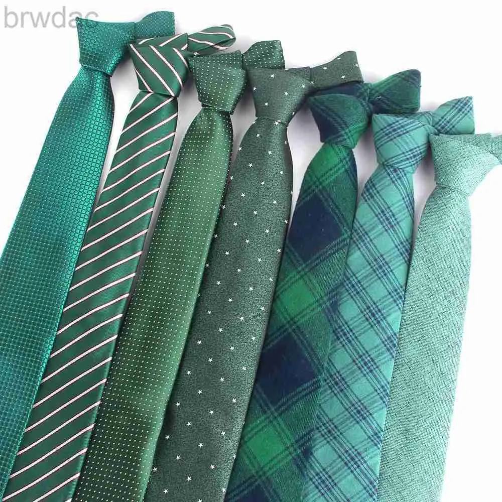 Neck Ties Green Color Neck Ties Casual Skinny Tie For Party Boys Girls Plaid Necktie Wedding Necktie For Groom Striped Neck Wear For Men 240407