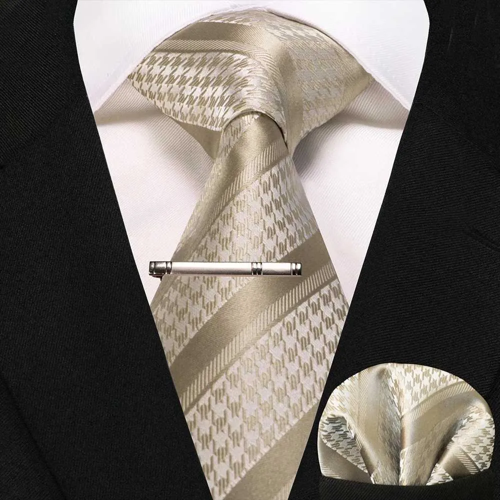 Krawat za szyję Jemygins Mens Business krawat jedwabny granatowy krawat paisley dekolt chusteczka krawat