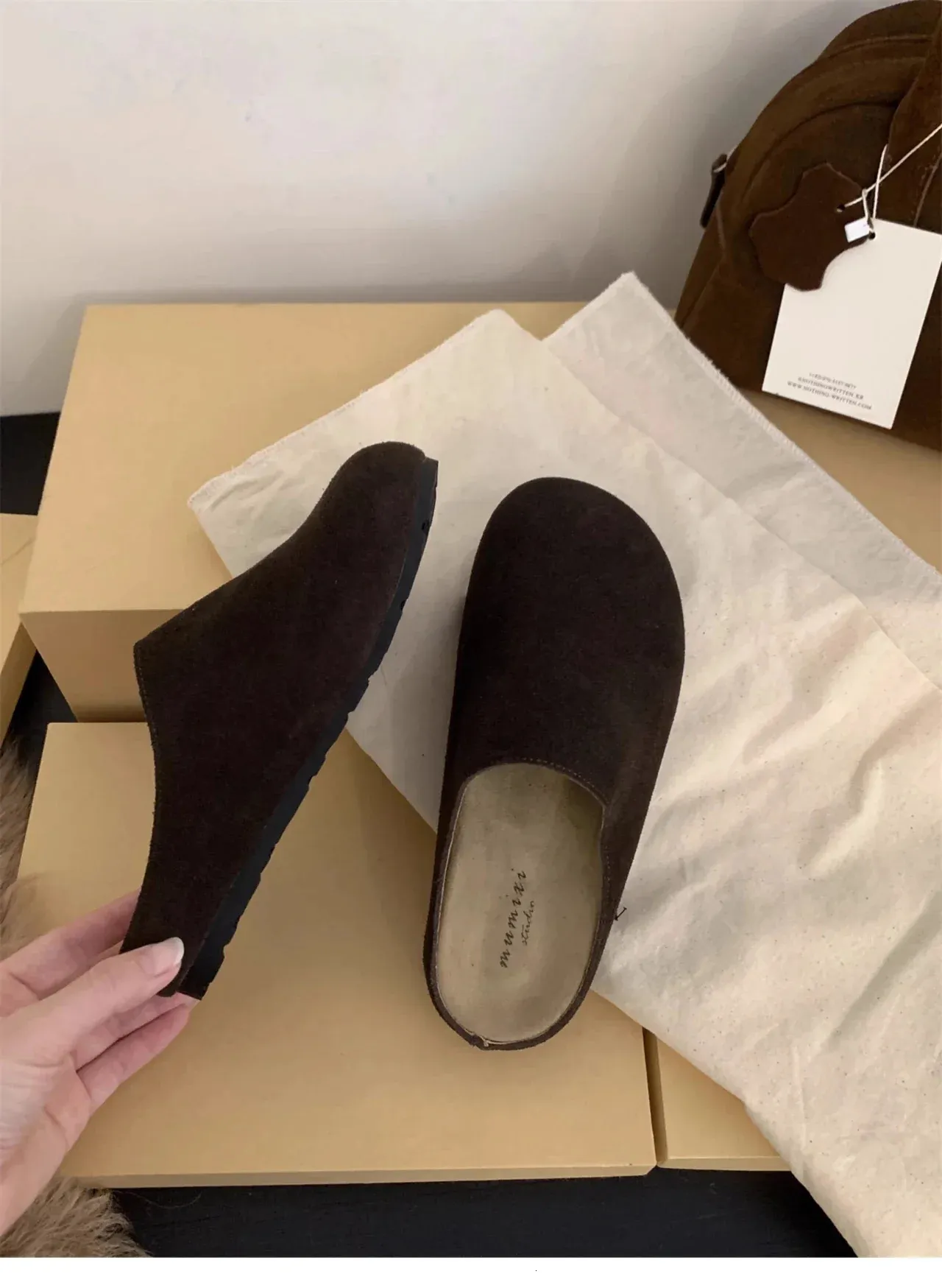Leopard Women Platform Mule Slippers Casual Suede Slingback Flats_voghion.com