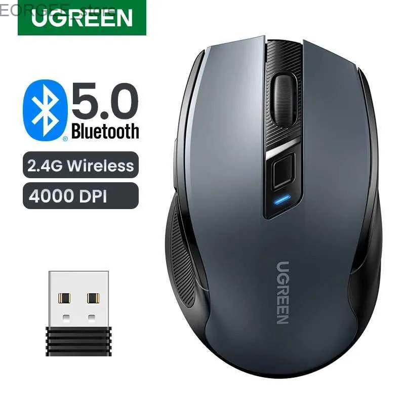 Topi Ugreen Wireless Mouse Bluetooth 5.0 Mouse Ergonomic 4000DPI 6 Mute Button Mouse per MacBook Tablet Laptop PC 2.4G Mouse Y240407