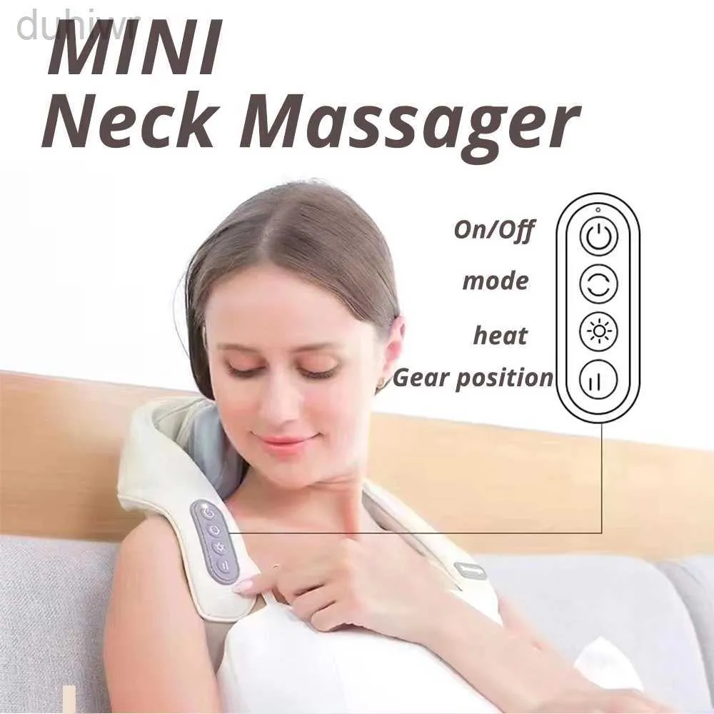 Helkroppsmassager 5D Knådning Shiatsu Massage Shawl Chiropractic Back Massager för Neck Shoulder Pain Relief uppvärmning Nackmassageador Massagem 240407