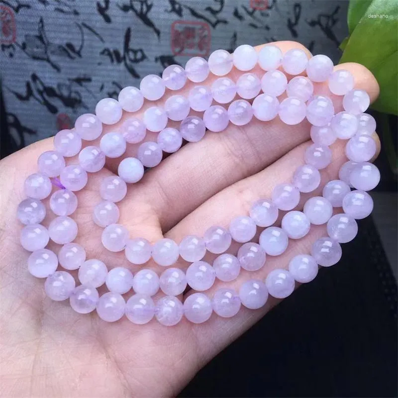 Figurines décoratives 6 mm Kunzite Naturel Bracelet Bracelet Gemone Round Perle Crystal Guérison Bijoux 1PCS