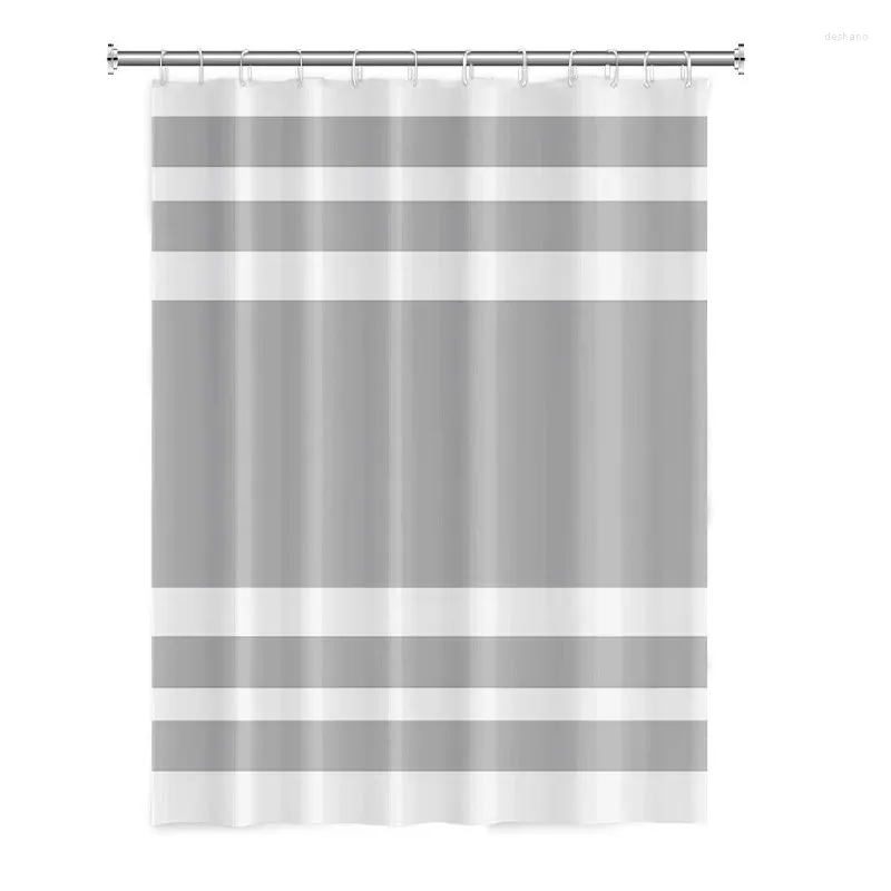 シャワーカーテンイナホームホワイトグレーのバスルームのためのカボチャの自由boho布ボヘミアンストライプ生地