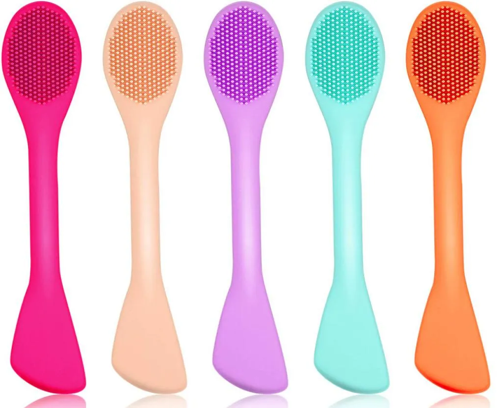 Masque en silicone Brosse de masque à double masque de boue pour le visage Crème Lotion APPLICATEUR BROSSE SILICONE SILICONE 2 IN 1 FACE Nettoyant Brosses BE2619187