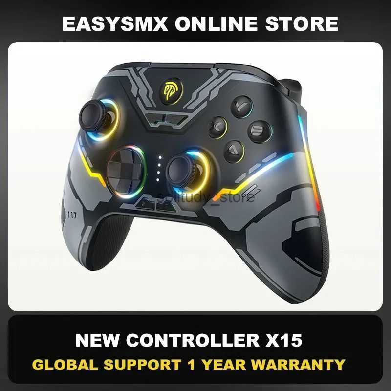 Kontrolery gier Joysticks EASYSMX X15 bezprzewodowa płyta do gier kompatybilna z systemem Windows PC PC Android/IOS Switch RGB Light Hall Joystick Q240407