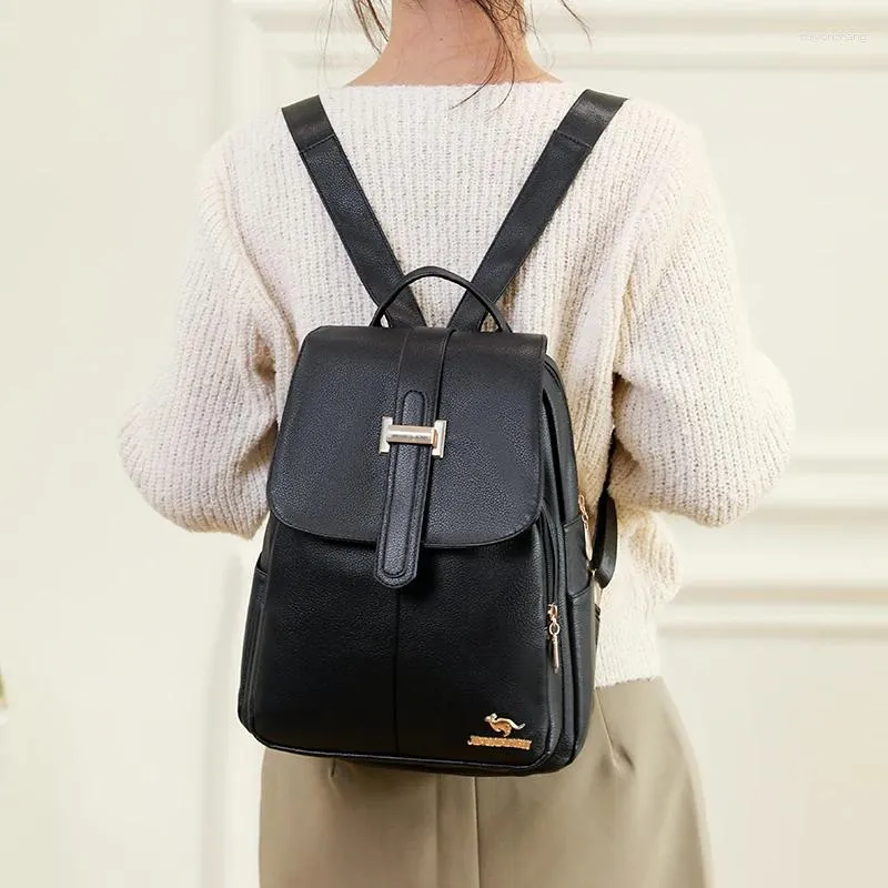 Sacs d'école Sac pour femmes 2024 Tendance High-Capactiy Sac à dos pour adolescents sacs à dos féminins filles en cuir dames sacs à main femme