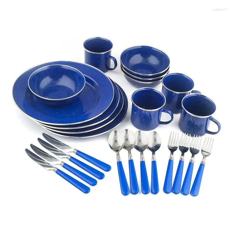 High Quality Enamel Camping Dinnerware Sets For 12 With Plates Bowls And Mugs From Sophine12 73.85 DHgate.Com