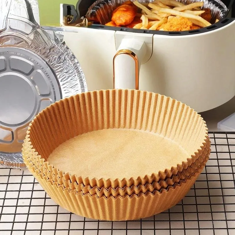 Baking Tools Disposable Air Fryer Paper Liner Oil-proof Water-proof Non-Stick Round Tray Barbecue Plate Food Oven Kitchen Mat