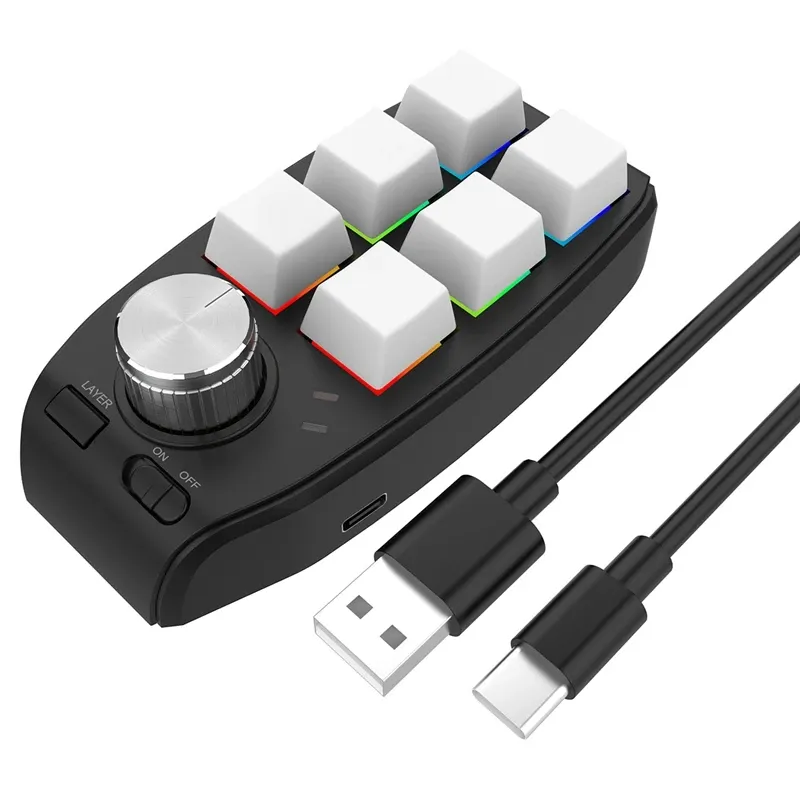 Klawiatury USB Niestandardowe programowanie makro klawiatura 6 klawisze Kopiuj wklej mini przycisk do gier w Photoshopie klawiatura mechaniczna