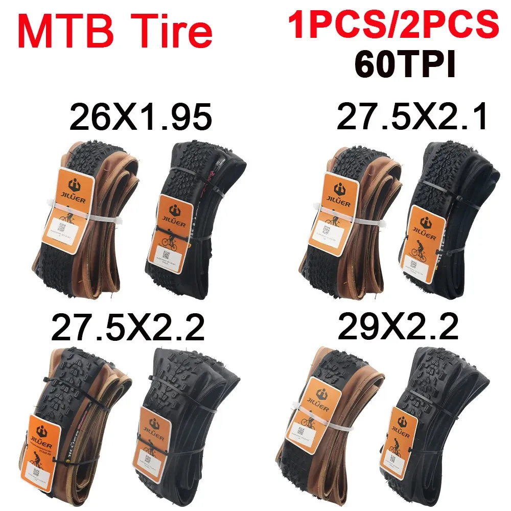 Tire pliable de vélo de montagne 26x195275x21275x2029x22 Blackyellow 60tpi MTB Bikemountain 240325