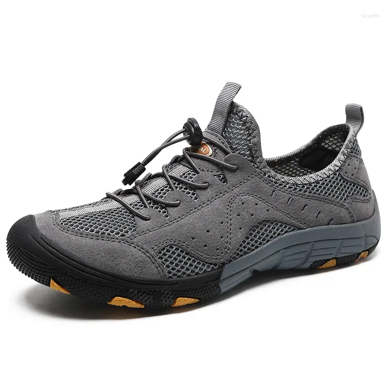 Casual Shoes Fashion Men Sneakers Breathable Outdoor Men's Genuine Leather Wading Hiking Summer Trekking Size 38-46