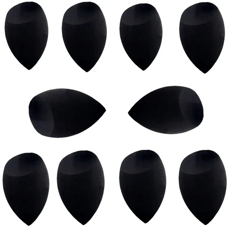 10pcs lot noir maquillage d'oeuf d'oeuf cosmétique Puff Makeup Blender Sponge Foundation Powder Sponge Beauty Tool maquillage Accessoires 240329