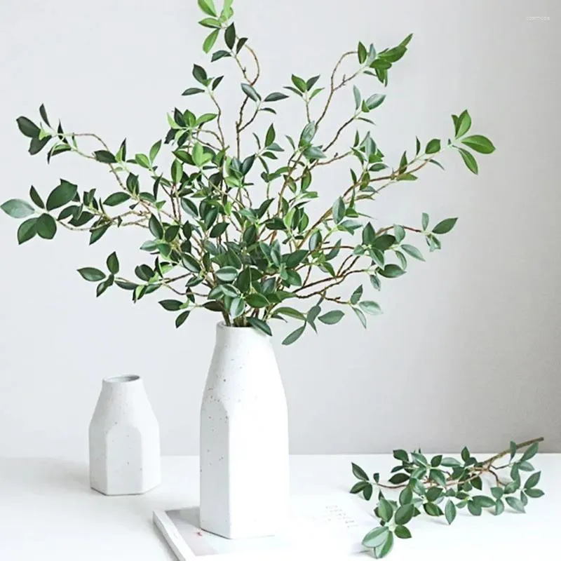 Flores decorativas de luxo tenuifolia Ficus Tree Branch Fake Flower Home Decor Longa Decoração de Casamento Plantas Artificiales