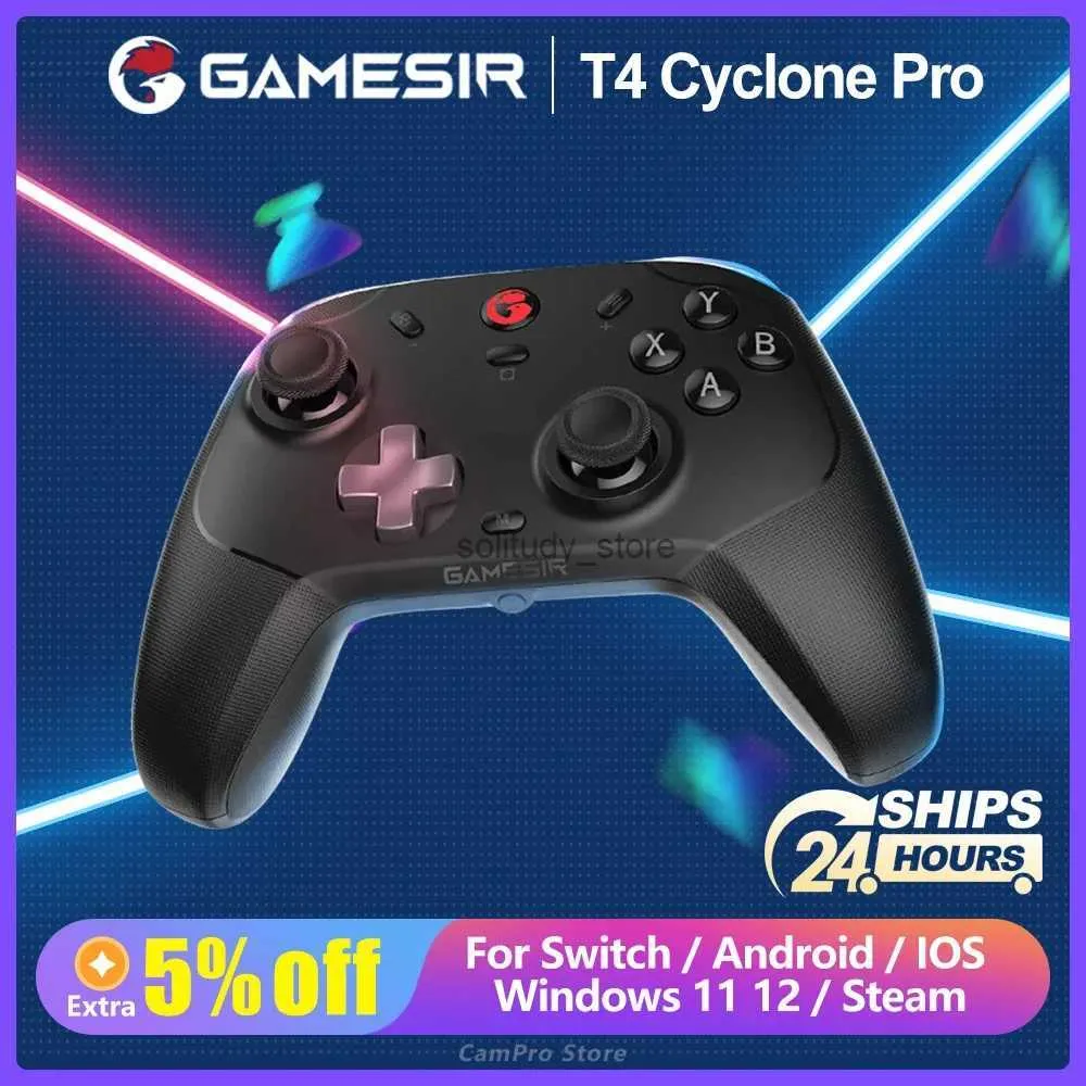 Игровые контроллеры Joysticks GameIR T4 Cyclone Pro Controller беспроводная плата Gameless с эффектом Hall, подходящим для Switch iPhone Android Mobile PC Q240407