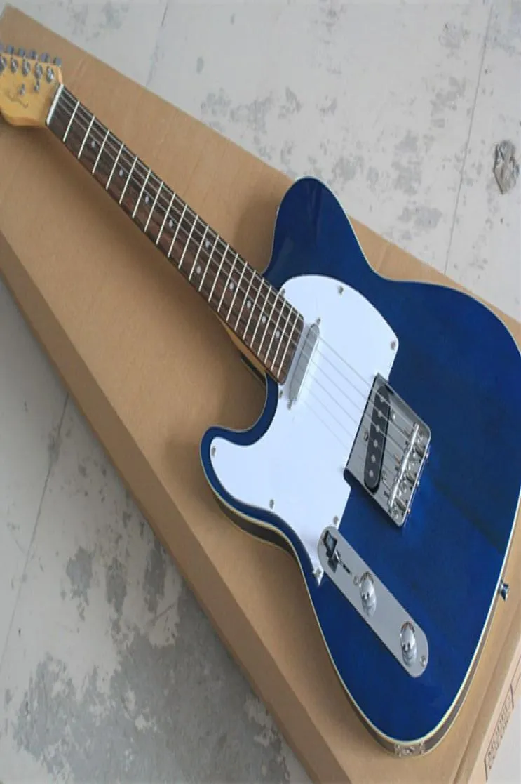 Left hand electric guitar elm clear blue body rose wood finger board string wear Buyer recommended purchase9154559