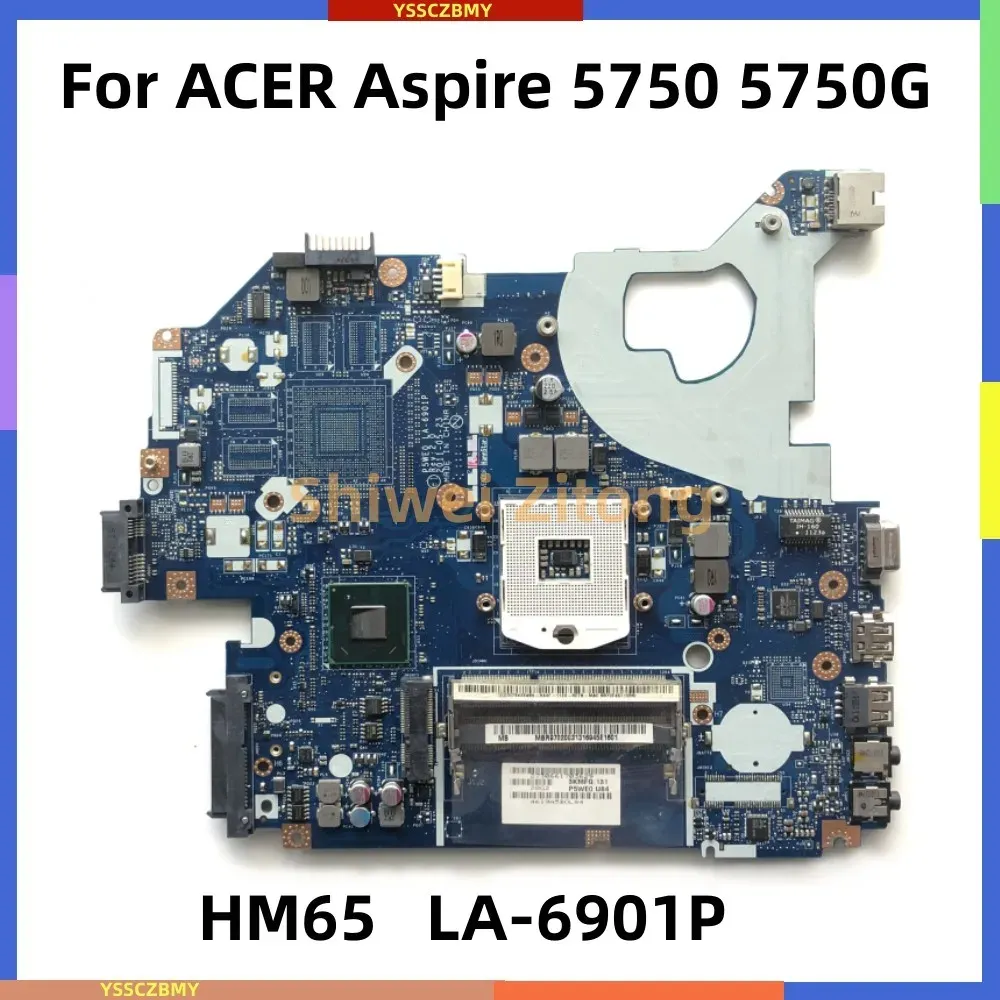 Motherboard P5WE0 LA6901P For ACER Aspire 5750 5750G Laptop Motherboard MBRFF02005 HM65 DDR3 UMA Complete test 100% OK