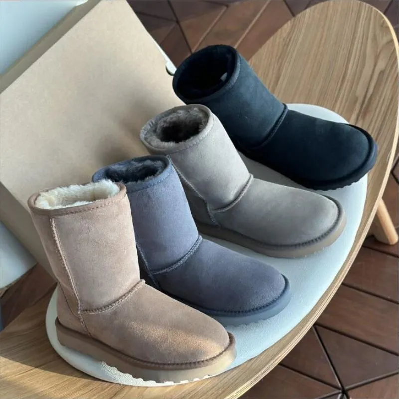 Designer Snow Boots Australian Women Boot Tasman Bailey Dune Chestnut Winter Fur Snow Half Knee Short Lady Sheepskin Tazz Wool Integrated Glies Hair Tisters