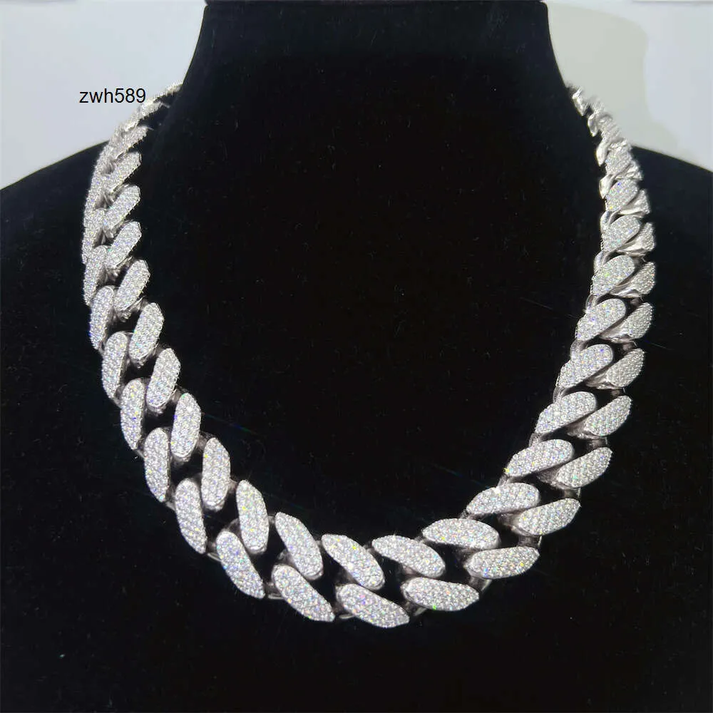 Designer Jewelry Hop Hop Hop Miami Wholesale 18mm 3rows Iested Bling Diamond Link Gioielli Moissanite Catena cubana