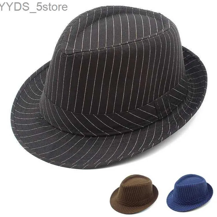 Hates de borde anchos Bucket Fedora Hat Spring y Summer Sun Fabricación a rayas Panamá Popular Trilby Short Womens Beach Secador YQ240407