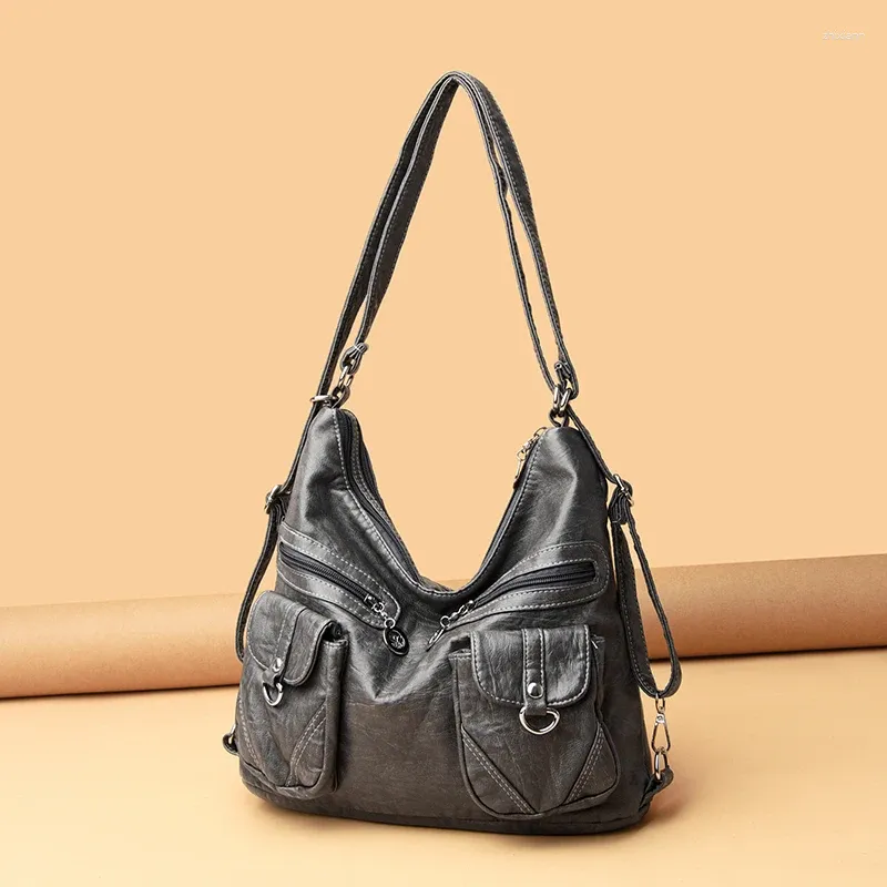 Totes 2024 Spring Multi Pocket Large Capacity Women's Handbag Retro Trend Fashion High Appearance Shoulder