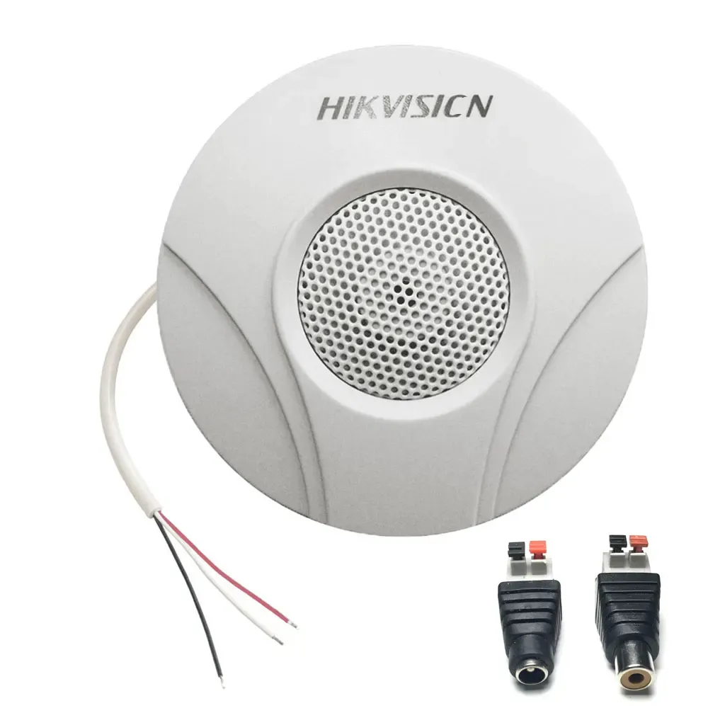 Mikrofon Original Hikvisiom DS2FP2020A HIFI Microphone Mic Audio Pickup för CCTV Camera HikVision DVR Mic Audio RCA Plug + DC Plug