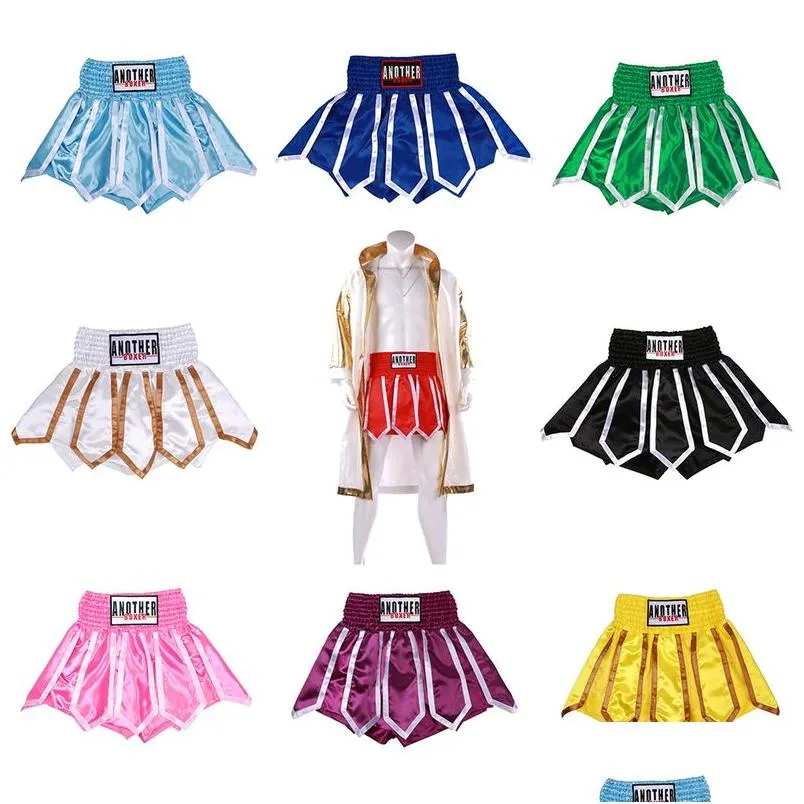 جذوع الملاكمة Muay Thai Shorts Lotus Lotus Kick Mma Woman Kids Mens Kickboxing Pants Short Sports BJJ.