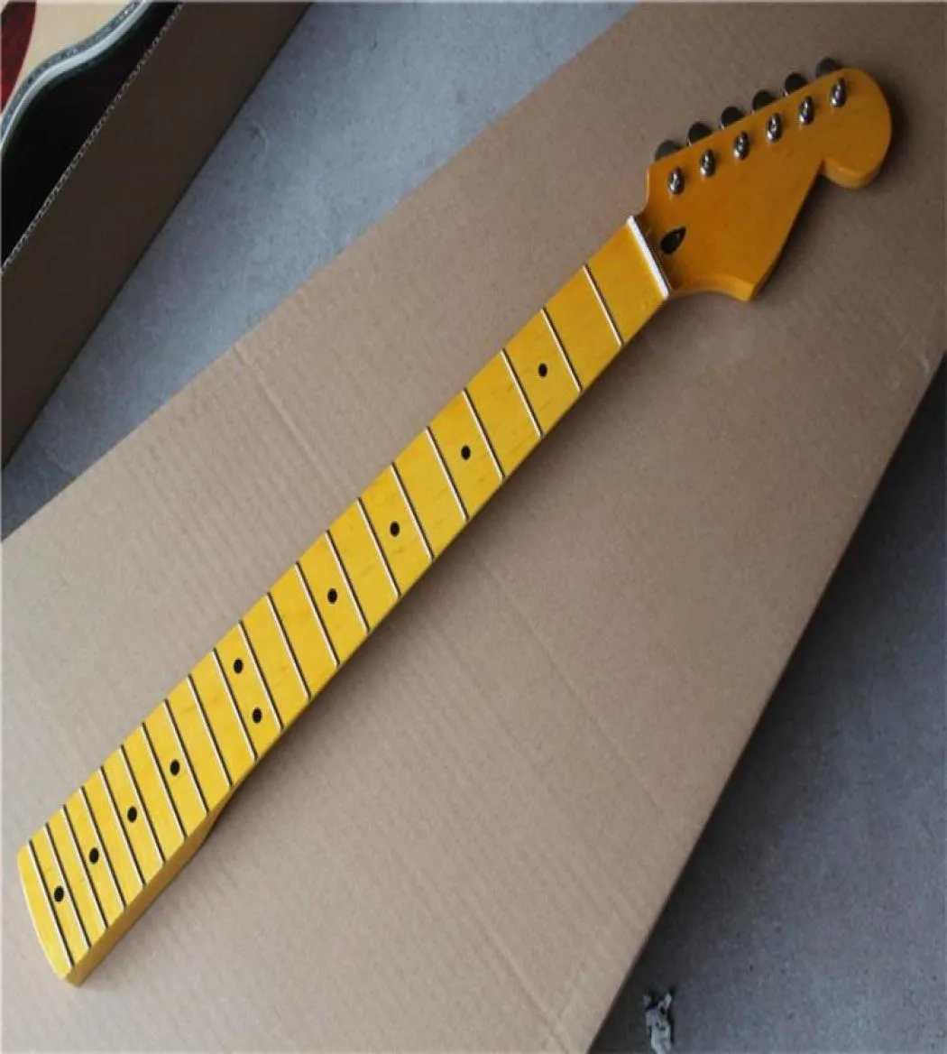 6 cordes cou de guitare électrique en érable jaune avec tunersmaple de tunersmaple être personnalisée comme demande7262263