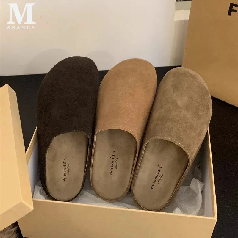 Leopard Women Slippers Platform Flats Suede Mule Shoes Woman Trend Slingback Casual Walking Fashion Mujer Zapatos 241106_voghion.com