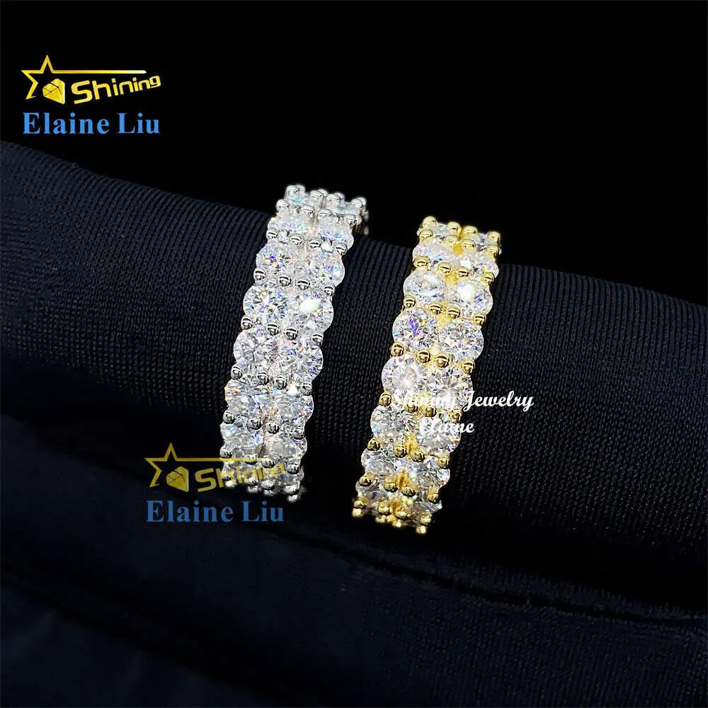 Passe Diamond Tester 925 Sterling Silver Diamond CZ Moissanite ou VVS Moissanite Rings de jóias finas personalizadas