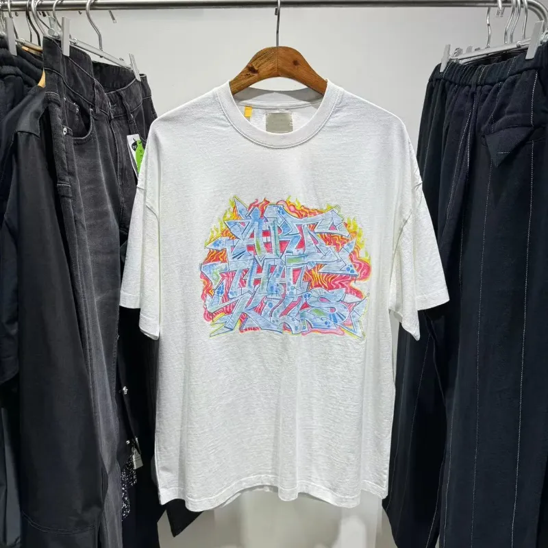 2024SS tryck överdimensionerad t-shirt casual tees grafik t skjortor streetwear herrkläder kvinnokläder