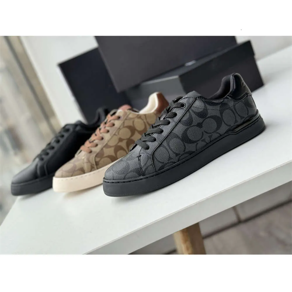 Coache Coaches Shoes for Men Printed Color Block Lacing Low Top Board Shoes Business Casual Shoes Sports Shoes