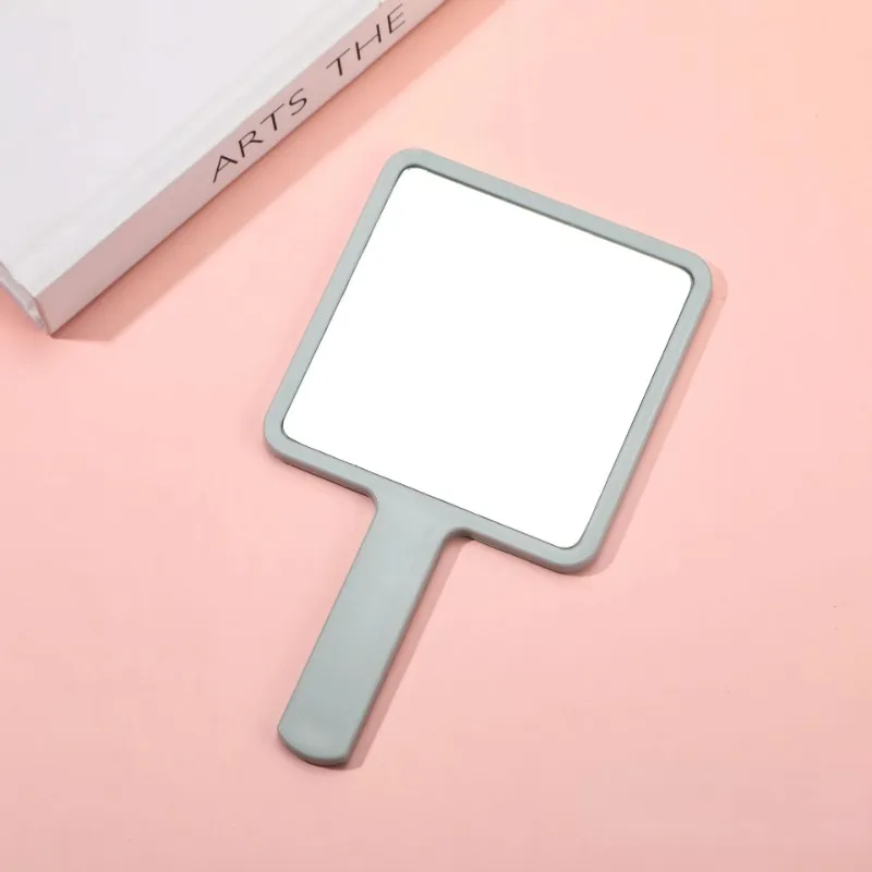 Pink Mirror Portable Square Shape Handheld Mirror Cute Small For Daily Cosmetic MakeupSmall Square Handheld