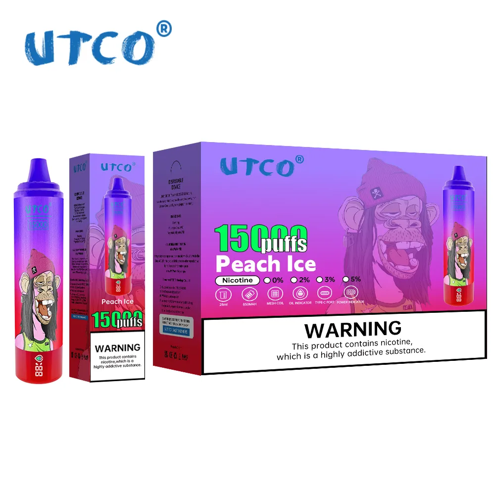 Orijinal Utco Randm Fumot 15000 Pufs 15K 850mAh Type-C Şarj 25ml Pil Ekranlı Önceden Doldurulmuş Pod 18% 0% 2% 5% Tek kullanımlık E Sigara 15000