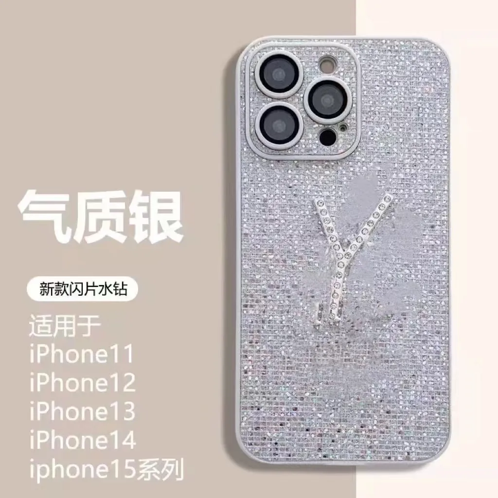 Дизайнерский чехол для мобильного телефона для iPhone 15 14 13 12 Pro Pro Max Plus Fashion Women Men Men Water Rostaint Luxury Atrystone Case Iphone