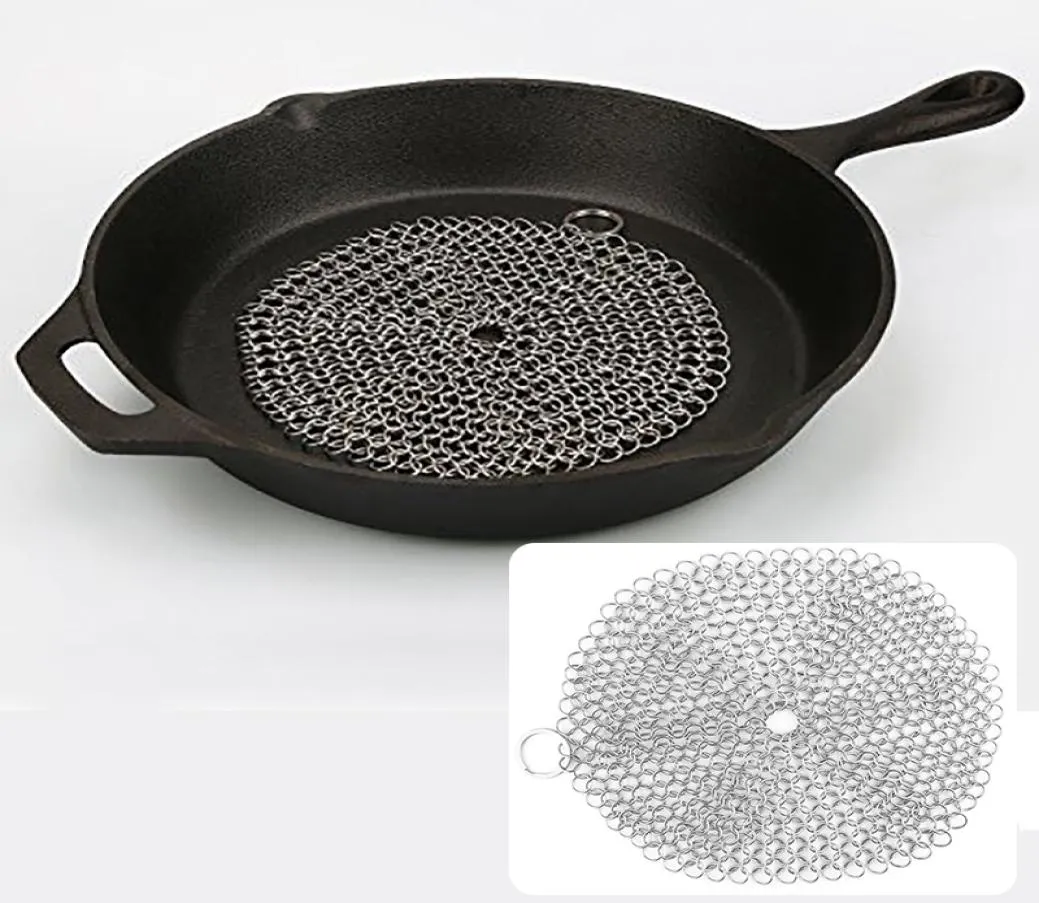 Żelazna czyszczarka 304 Stal nierdzewna Skrubobera Łącza do żeliwnej patelni przedsensed patelnia holenderski piekarnik Waffle Iron Scraper5611397