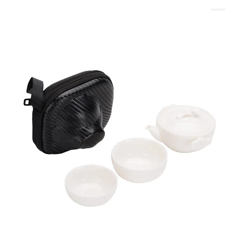 Teaware Sets Portable Tea Set Ceramics One Pot And Two Cups With Storage Bag Outdoor Car Nordic Style Simple Leisure